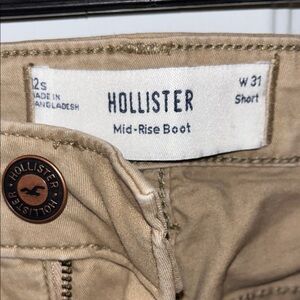 Hollister Tan Mid-Rise Bootcut Pants